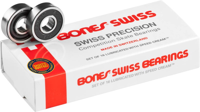 Bones Swiss Skate Bearings (8mm  16 Pack) - Image 1